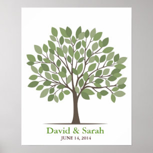 Wedding Signature Tree Poster – Natural Green–MED