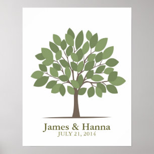 Wedding Signature Tree Poster – Natural Green–SM
