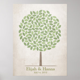 Wedding Signature Tree – Rustic Poster