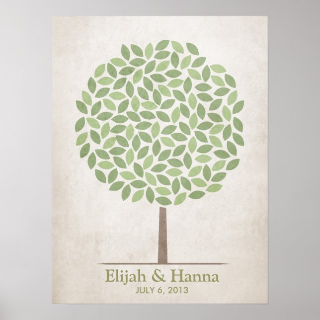 Wedding Signature Tree – Rustic Poster (Front)
