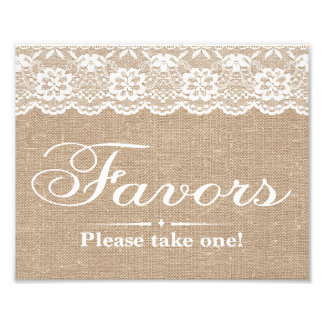 Wedding Signs - Burlap & Lace - Favours -