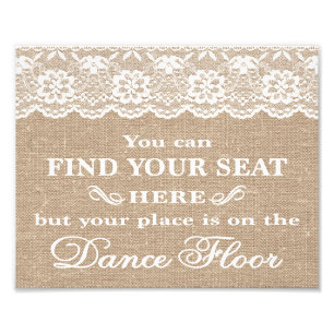 Wedding Signs - Burlap & Lace - Find Your Seat -