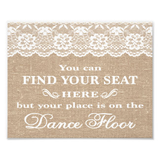 Wedding Signs - Burlap & Lace - Find Your Seat -