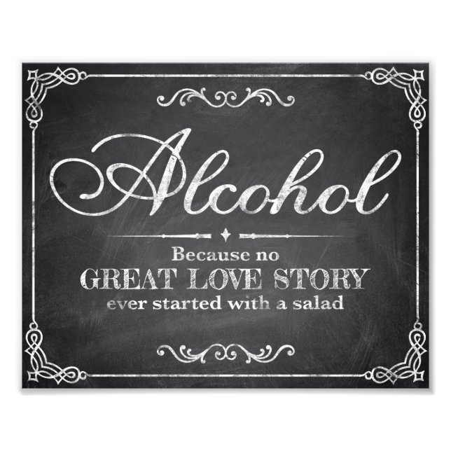 Wedding signs - chalkboard - Alocohol - (Front)