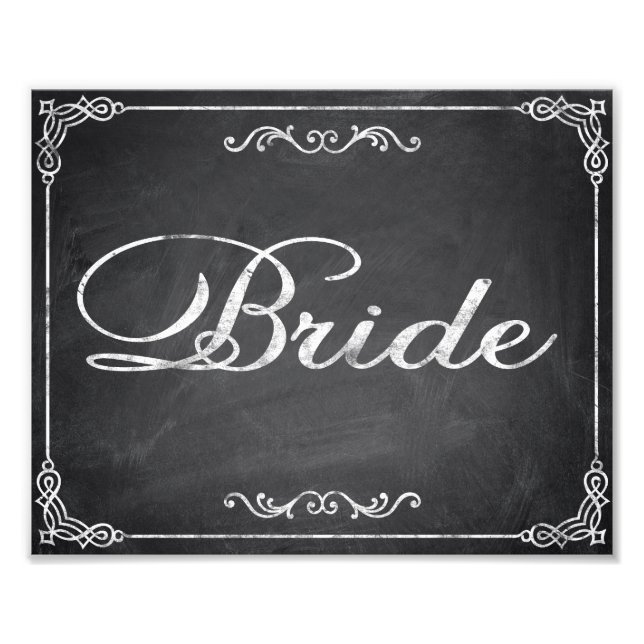 Wedding signs chalkboard Bride (Front)