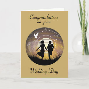 Wedding Silhouette Groom and Bride Card