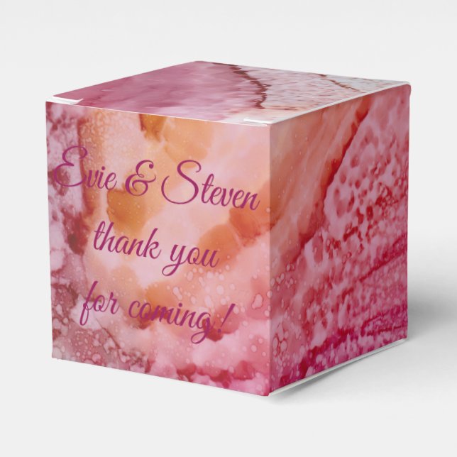 Wedding Silk Flowers Classic Favour Box (Front Side)