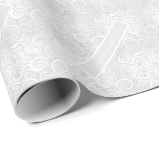 Wedding Silver It's a Beautiful Day Luxury Fancy Wrapping Paper