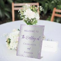 Wedding silver purple sparkles welcome