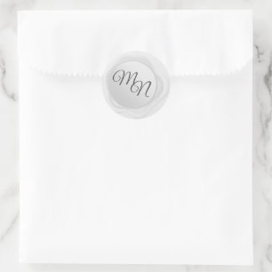 Wedding Silver Wax Seal classic round sticker