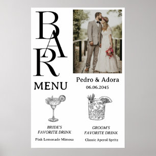 Wedding Simple Bar Menu Poster