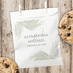 Wedding Simple Candy Favours Minimalist Palm Leave Favour Bag