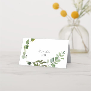Wedding Simple Foliage Personalised Place Card
