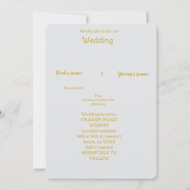 wedding simple invitation (Front)