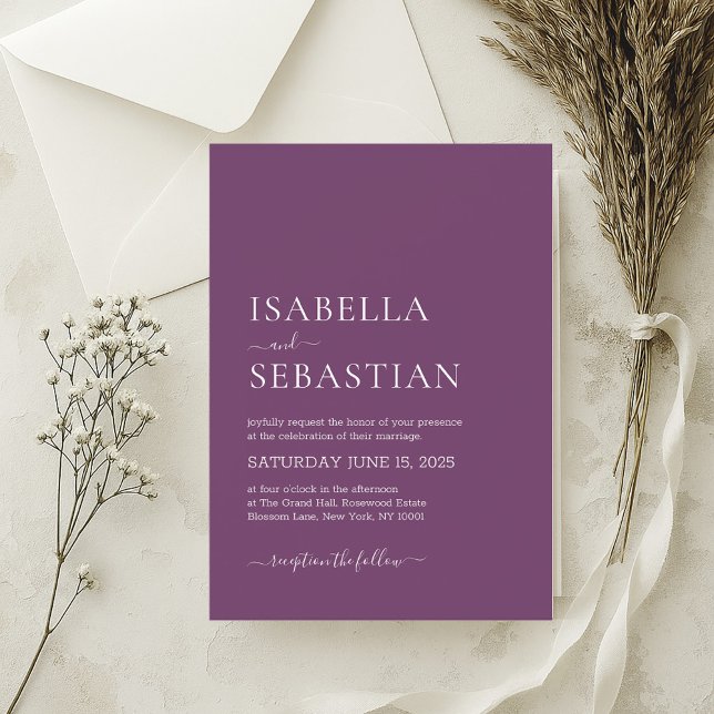 Wedding Simple Lavender Purple Invitation (Creator Uploaded)