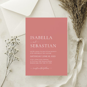 Wedding Simple Light Coral Invitation