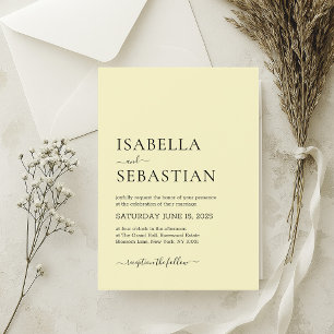 Wedding Simple Light Khaki Invitation