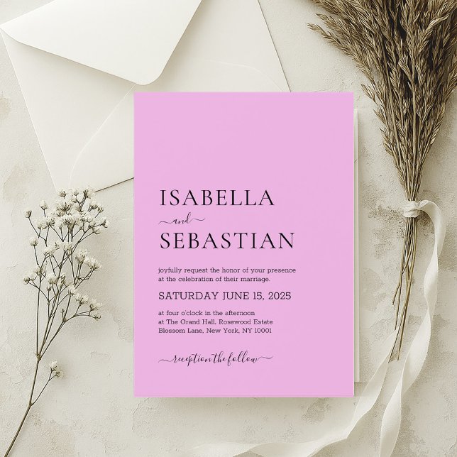 Wedding Simple Light Pink Invitation (Creator Uploaded)
