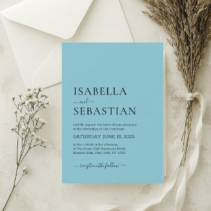 Wedding Simple Light Sky Blue Invitation