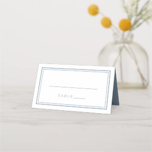 Wedding Simple Minimalist Chic Trendy Dusty Blue Place Card