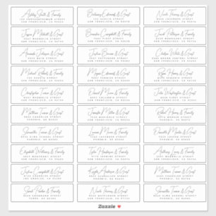Wedding Simple Modern Chic Guest Names & Address