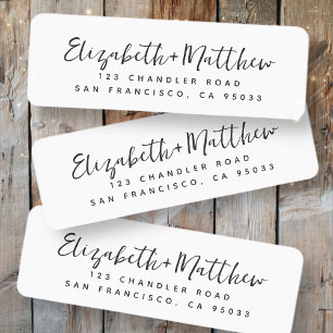 Wedding Simple Modern Chic Script Return Address Label