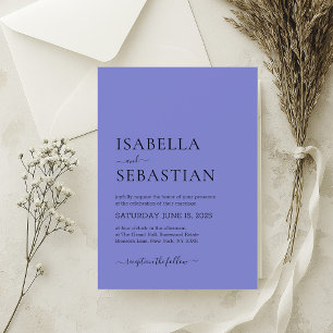 Wedding Simple Modern Light Slate Blue Invitation