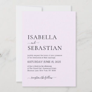 Wedding Simple Modern Thistle Invitation