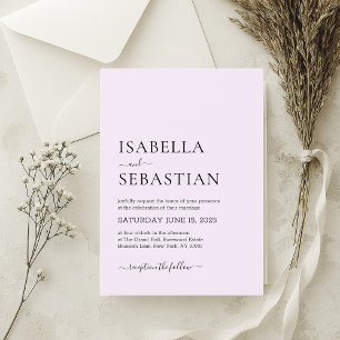 Wedding Simple Modern Thistle Invitation
