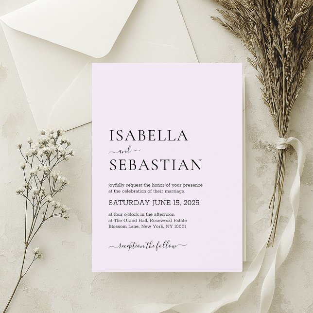 Wedding Simple Modern Thistle Invitation (Creator Uploaded)