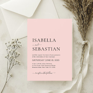 Wedding Simple Peach Blossom Invitation