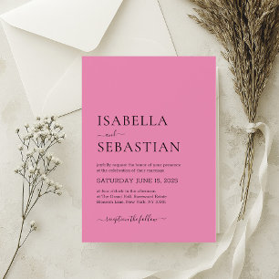 Wedding Simple Petal Pink Invitation