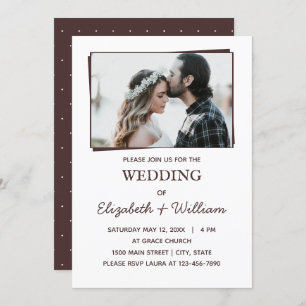 Wedding Simple Photo Elegant Wine Colour Invitatio Invitation
