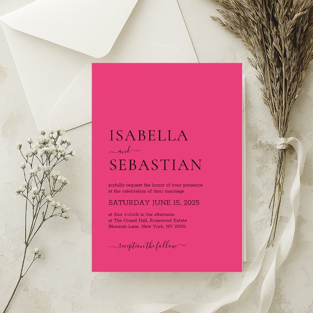 Wedding Simple Rose Red Invitation (Creator Uploaded)
