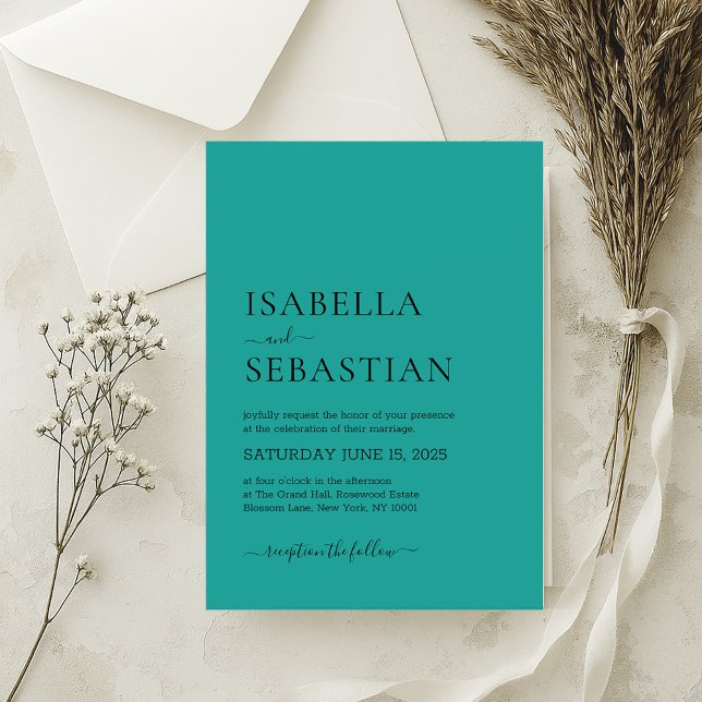 Wedding Simple Seafoam Green Invitation (Creator Uploaded)