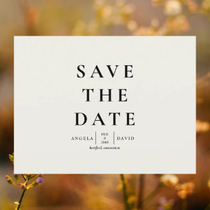 Wedding Simple & Sleek Modern Beige Save the Date Postcard