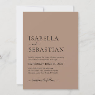 Wedding Simple Taupe Invitation