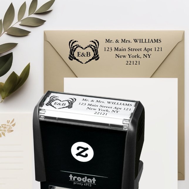 Wedding Skeleton Personalised Return Address Self-inking Stamp (Wedding Skeleton Personalized Return Address Self-inking Stamp
)