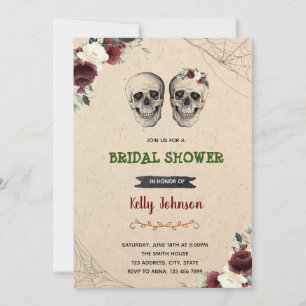 Wedding skull shower halloween invitation