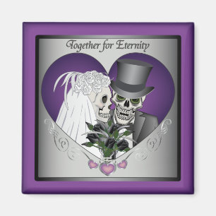 Wedding Skulls - Purple Magnet
