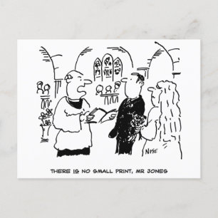 Wedding Small Print Funny Postcard