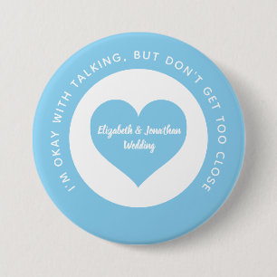 Wedding Social Distancing Blue Heart Colour Code 7.5 Cm Round Badge