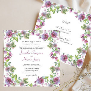 Wedding Soft Purple Floral Summer Invitation
