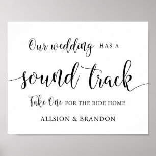 Wedding Soundtrack Music CD Wedding Favour Sign