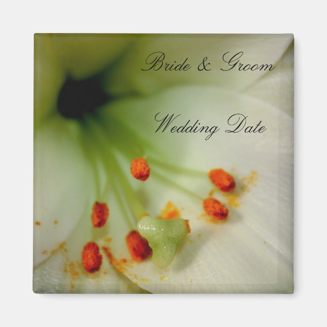 Wedding Souvenir Magnet - Flowers (Front)