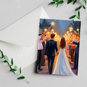 Wedding Sparklers Marriage Celebration Card
