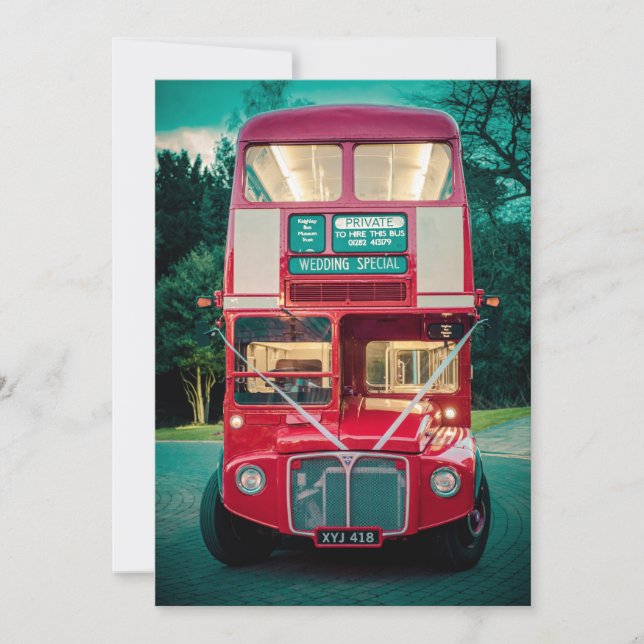 Wedding Special London Red Bus Invitation (Front)