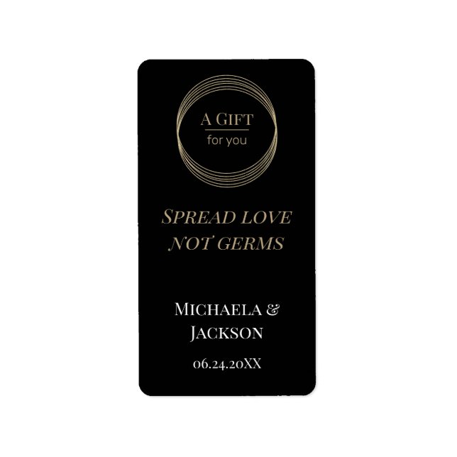  Wedding Spread Love Not Germs Hand Sanitizer  Label (Front)