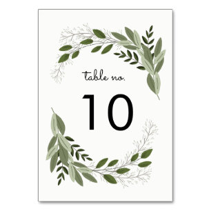 Wedding Sprigs Table No. Card