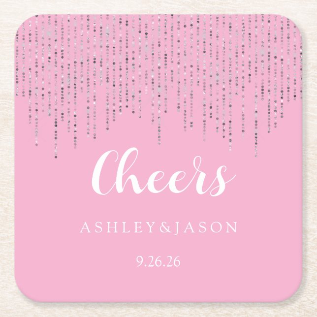 Wedding  square paper coaster (Front)